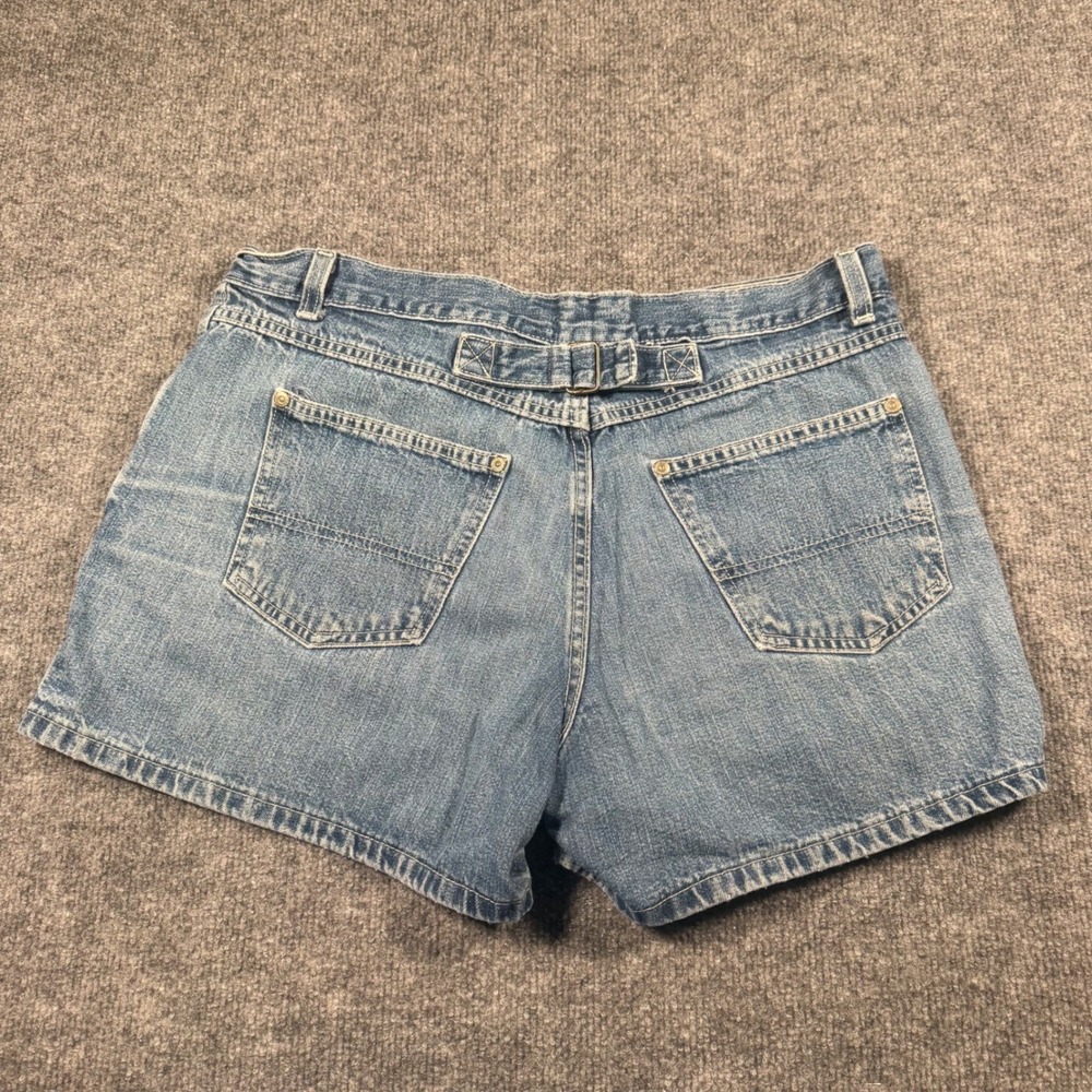 Vintage Old Navy Buckle Back‎ Denim Shorts Blue Cotton High Rise Womens 14